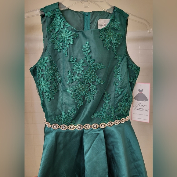 Girl's green lace & satin prom formal dress by Rare Editions from Macy's Size 16 - Picture 15 of 16